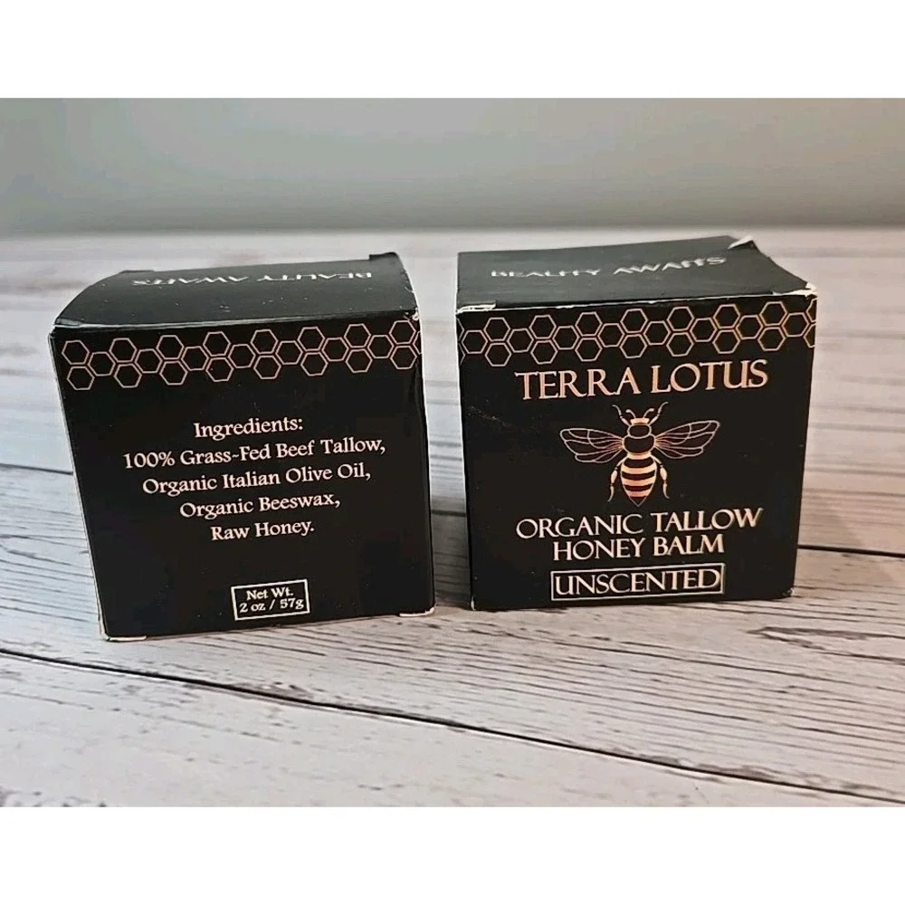 2 Pack Of Organic Tallow Honey Balm (Unscented) 2oz